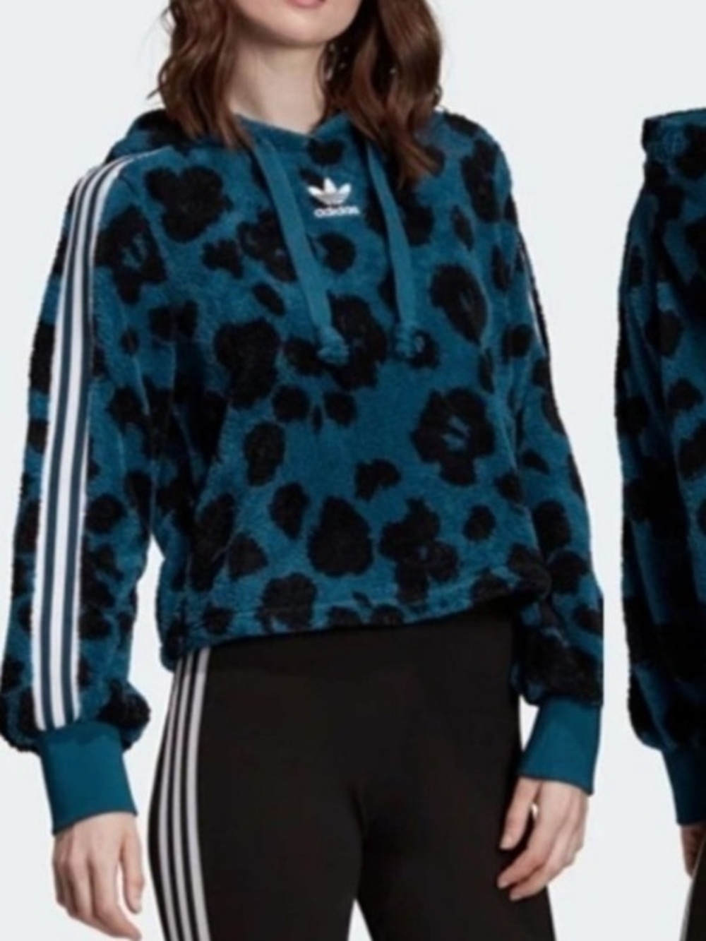 Adidas Bellista Sherpa Crop Hoodie M
